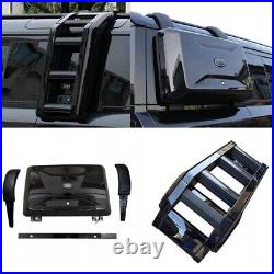 2PCS Glossy Black Side Gear Box +Side Ladder Fits For LR Defender 90 2020-2024
