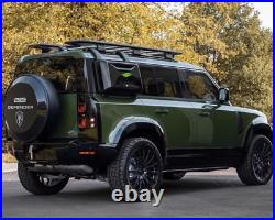 2PCS Glossy Black Side Gear Box +Side Ladder Fits For LR Defender 90 2020-2024