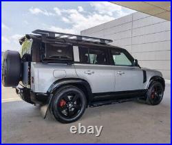 2PCS Glossy Black Side Gear Box +Side Ladder Fits For LR Defender 90 2020-2024