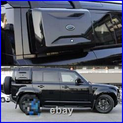 2PCS Glossy Black Side Gear Box +Side Ladder Fits For LR Defender 90 2020-2024