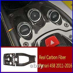 2×Real Carbon Fiber Gear Shift Box Panel Cover Trim Fit For Ferrari 458 2011-16