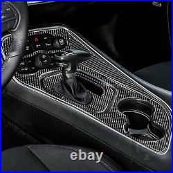 9×Soft Carbon Gear Shift Box Panel Cover Trim Fit For Dodge Challenger 2015-2020