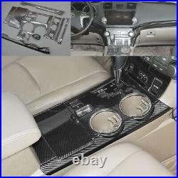 Carbon Fiber Gear Box Shift & Cup Holder Panel For Toyota Highlander 2009-2014
