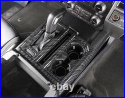 Carbon Fiber Inner Gear Shift Box Panel Cover Trim For Ford F150 F-150 2015-20 S