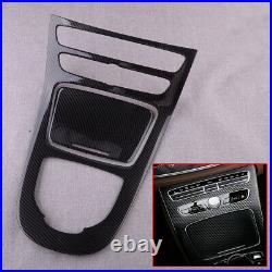 Carbon Fiber Style Console Gear Shift Box Panel Trim Cover Fits For Benz W213