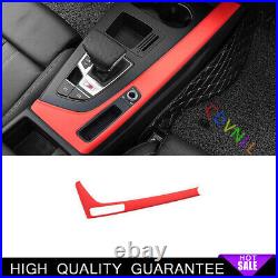Central Console Gear Shift Cover Trim 1 Fit For Audi A4 A5 2017-2021 Matte Red