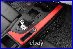 Central Console Gear Shift Cover Trim 1 Fit For Audi A4 A5 2017-2021 Matte Red