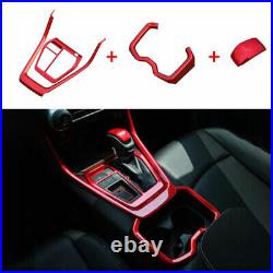 Fit For 2019-2021 Toyota RAV4 Red ABS Inner Gear Shift Box Panel Cover Trim 4PCS