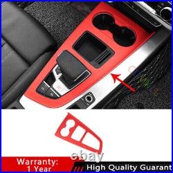 Fit For Audi A4 A5 2017-2021 Matte Red ABS Middle Console Gear Shift Panel Trim