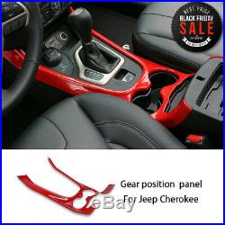 Fit For Jeep Cherokee 2014+ Car Gear Shift Box Panel Decor Frame Trim Cover Red