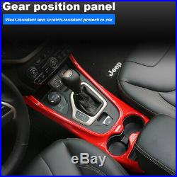 Fit For Jeep Cherokee 2014+ Car Gear Shift Box Panel Decor Frame Trim Cover Red