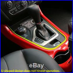 Fit For Jeep Cherokee 2014+ Car Gear Shift Box Panel Decor Frame Trim Cover Red