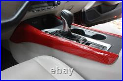 Fit For Nissan Altima 2019-2022 Red Carbon Fiber Gear Shift Both Side Cover Trim