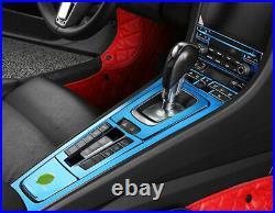 Fit For Porsche 718 16-2021 Blue Titanium Central Console Gear Shift Panel Trim