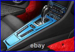 Fit For Porsche 718 2016-2021 Blue Steel Central Console Gear Shift Panel Trim