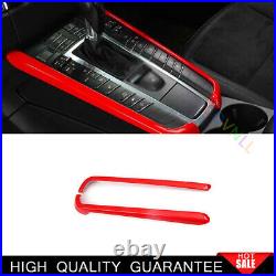 Fit For Porsche Macan 2015-2021 Bright Red Console Gear Shift Both Side Trim 2