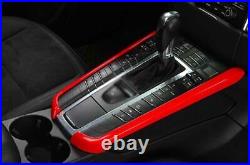 Fit For Porsche Macan 2015-2021 Bright Red Console Gear Shift Both Side Trim 2