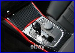 For BMW 3 Series G20 2019-2021 Red+Carbon Fiber Gear Box Shift & Cup Panel Cover