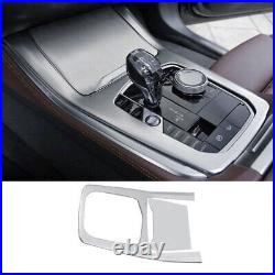 For BMW X5 G05 2019-2022 Silver Steel Gear Box Shift & Cup Holder Panel Cover