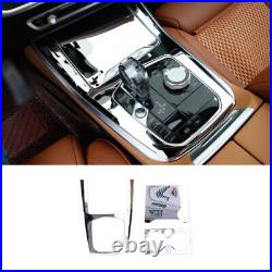 For BMW X5 G05 2019-2022 Silver Titanium Gear Box Shift & Cup Holder Panel Trim