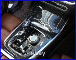 For BMW X5 G05 2019-22 Dry Carbon Fiber Gear Box Shift & Cup Holder Panel Cover