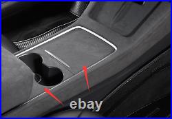 For Tesla Model 3/Y 2020-2021 Black Suede Inner Gear Shift Box Panel Cover 2pcs