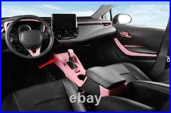 For Toyota Corolla 2019-2022 Pink ABS Gear Box Shift & Cup Holder Panel Cover 1X