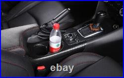 Gear Box Shift & Cup Holder Panel Cover For Mazda 3 Axela 2014-2019 Carbon Fiber