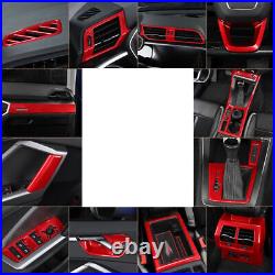 Middle Console Gear Shift Panel Trim 1 Fit For Audi Q3 2019-2022 Bright Red ABS