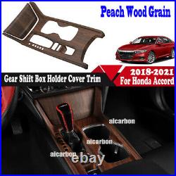 Peach Wood Grain Gear Shift Box Holder Cover Trim Fit For Honda Accord 2018-2021