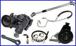 Power Steering Gear Box Kit, V8 Bracket, Smog Pulley, 201, Fits 72-75 Jeep Cj