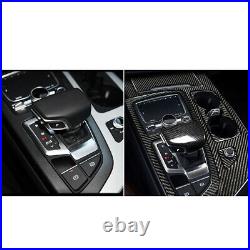 Real Carbon Fiber Gear Shift Box Panel Cover Trim Fit For Audi Q7 SQ7 2016-2018