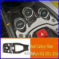 Real Carbon Fiber Gear Shift Box Panel Cover Trim Fit For Ferrari 458 11-16 2PCS
