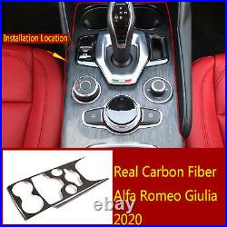 Real Carbon Fiber Inner Gear Shift Box Panel Cover Fit For Alfa Romeo Giulia2020