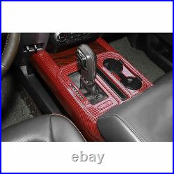 Red Carbon Fiber Look Gear Box Shift Holder Panel Cover For Ford F150 F-150