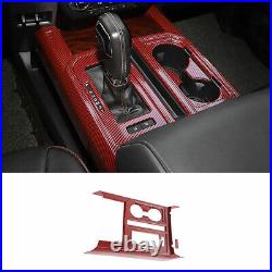 Red Carbon Fiber Look Gear Box Shift Holder Panel Cover For Ford F150 F-150 K1