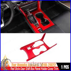 Red Style Gear Shift Box Panel Holder Cover Trim Fit For Honda Accord 2018-2022