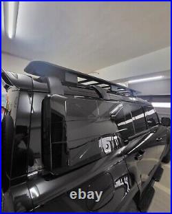 Side Gear Box Luggage Carrier Fits For Defender 90 110 130 2020-2024 Black Flag